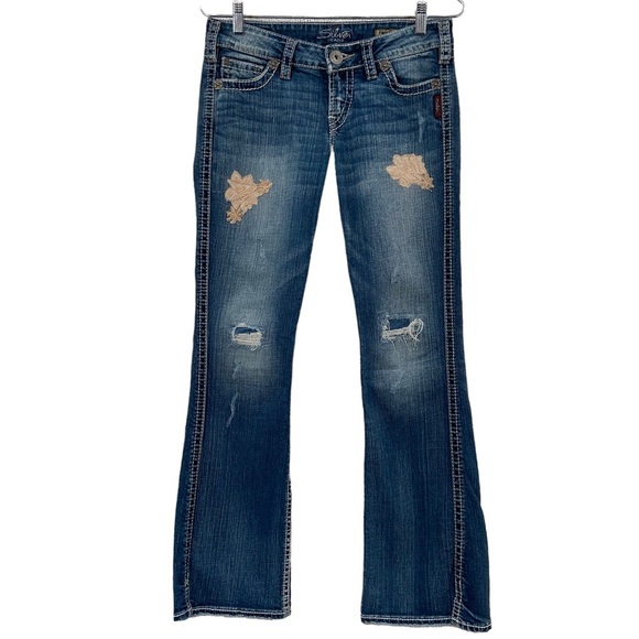 Silver Jeans‎ Co. Twisted Bootcut Low Rise Jeans Women's Size W27 L31 - Picture 1 of 13